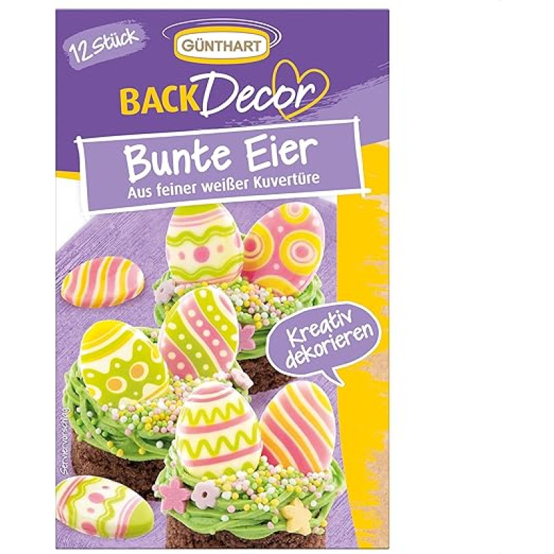 Günthart BackDecor Spalvingi smulkūs baltojo šokolado kiaušiniai