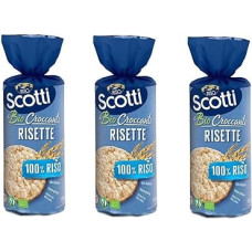 Riso Scotti Le Bio Croccanti Risette Gallette di Riso Biologiche 100% Riso Organic Rice Cake Rice Waffles Gluten Free 150 g Bread Replacement Pack of 3