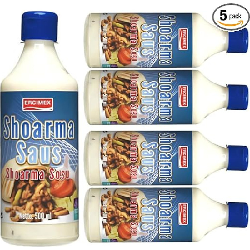 With Pufai Grocery, Ercimex Shawarma Sauce Sauce Sauce 500 ml x 5 Pieces