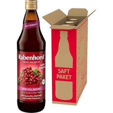RABENHORST Ekologiškos spanguolių motinos sultys, 3 pakuotės (3 x 700 ml) - 100 % grynos spanguolių sultys, išspaustos iš pirmo spaudimo