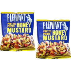 Elephant Pretzel Pieces Honey Mustard Pretzel Pieces with Honey Mustard Flavour Value Pack 2 x 125g