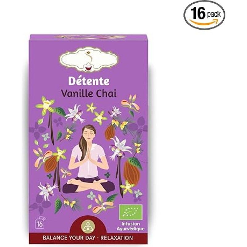 Organic Herbal Tea Relaxation - Natural Chai Vanilla Infusion - Ideal for Evening with Captivating Aroma - Gentle Creamy Flavour - No Caffeine