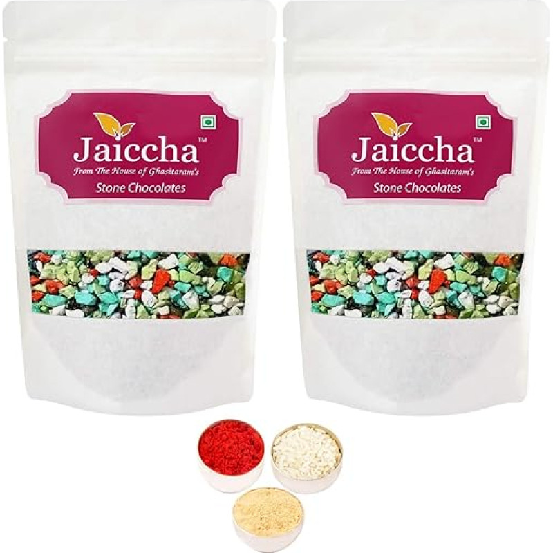 Jaiccha Ghasitaram Bhaidooj dovanos - akmens / uolų šokoladas 400 GMS baltame popieriniame maišelyje