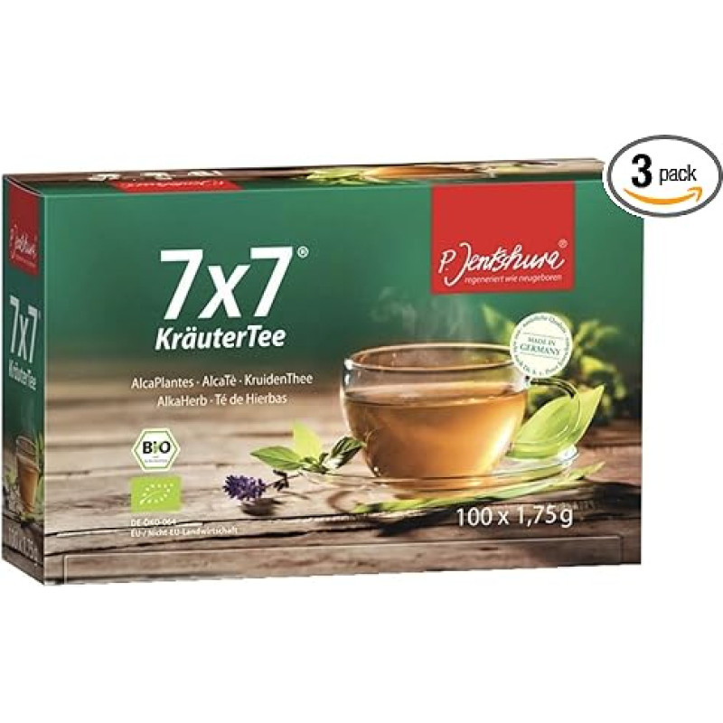 P. Jentschura 7 x 7 žolelių arbata, ekologiška, 3 x 100 x 1,75 g (3 pakuotės)