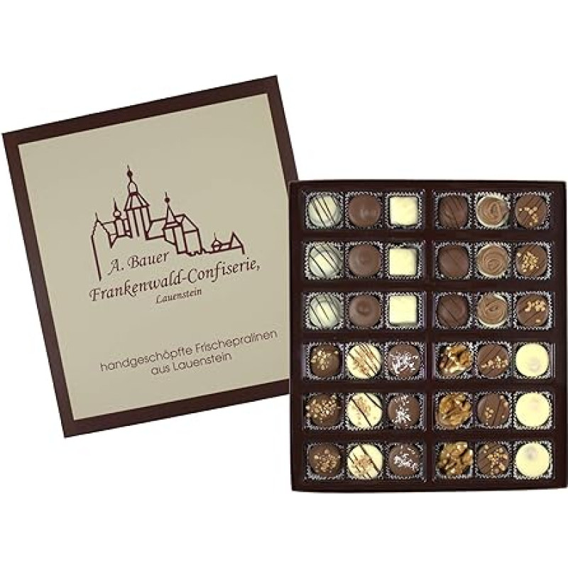 Nugos mišinys Frankonijos miško dovanų dėžutėje - Confiserie A. Bauer, Lauenstein - 900 g