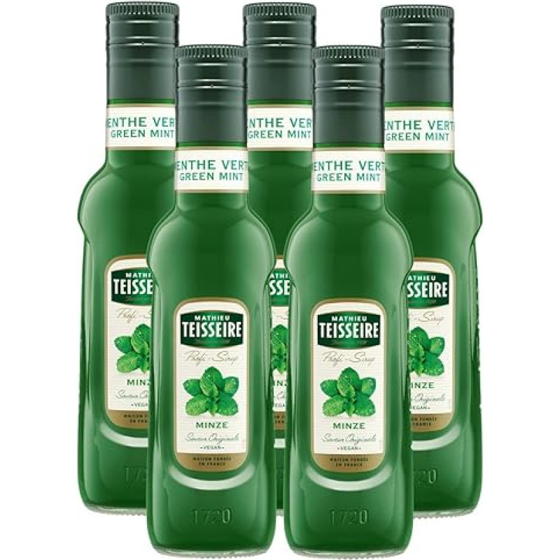 Mathieu Teisseire Gėrimų sirupas pipirmėčių 0,25 l Kokteiliai (5 pakuočių)