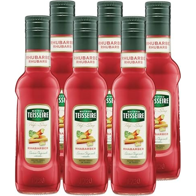 Mathieu Teisseire Drinks Syrup Rhubarb 0.25 L Cocktails (Pack of 6)