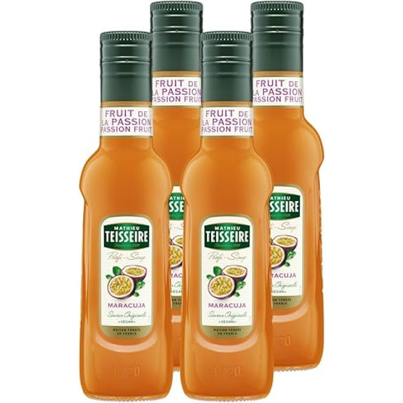 Mathieu Teisseire Drink Syrup Passion Fruit 0.25 L Cocktails (Pack of 4)