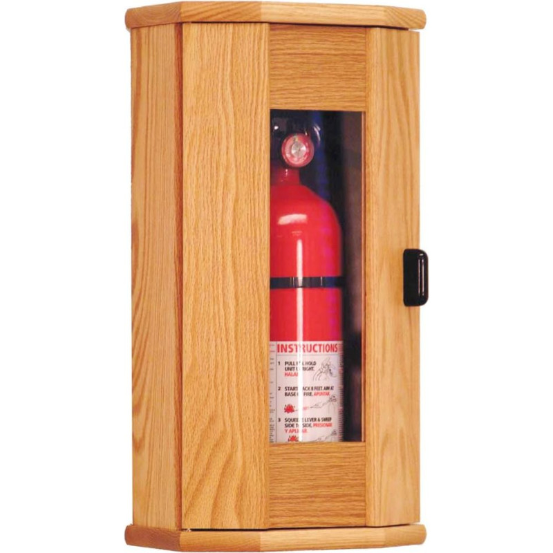 Medinė gesintuvo spintelė, 5 svarų, šviesus ąžuolas/akrilas
