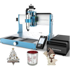 Genmitsu 3030-PROVer MAX Linear Guide Ball Screw CNC Milling Machine Achieves ±0.05mm Accuracy for High Precision Metal, Aluminum, Copper, Acrylic Engraving, Support 4th Axis Turning Kit