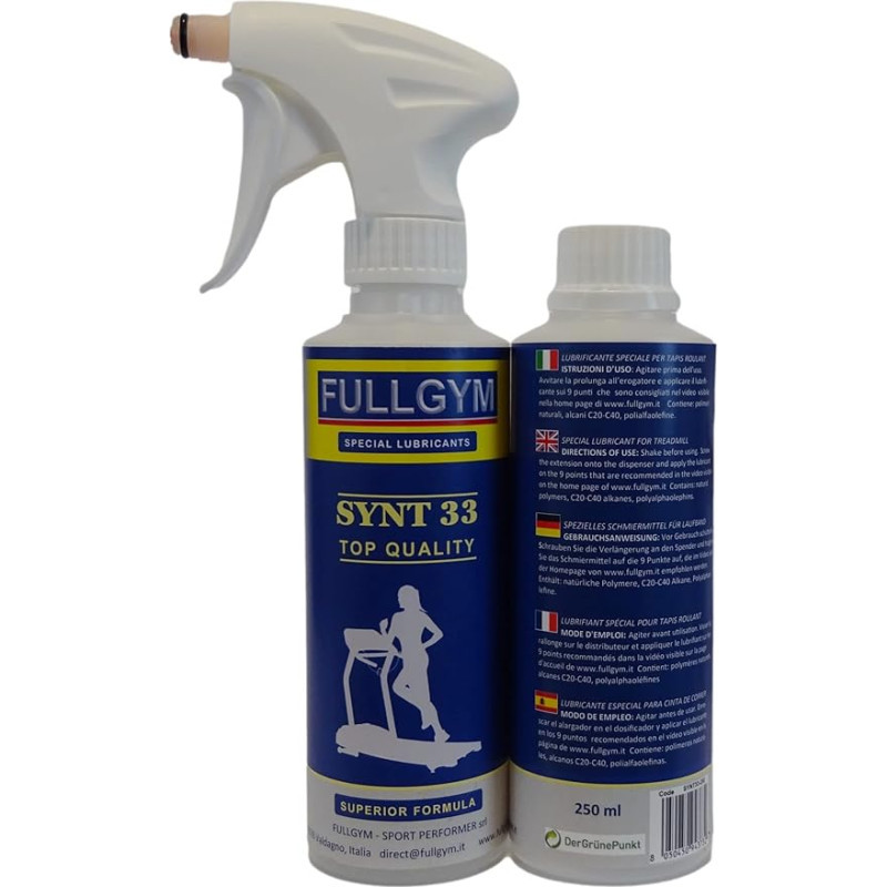 FULLGYM SYNT 33 - 500 ml tepalas bėgimo takeliams, poliolefinas alkanas, 500 g, skirtas visų gamintojų bėgimo takeliams