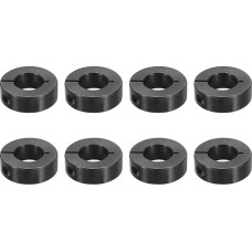 sourcing map 8 Stück einteilige Klemmmanschette mit 1,9 cm Bohrung, einteiliger Klemmkragen, 3,8 cm Außendurchmesser, 1,27 cm Dicke, schwarzes Oxidstahl-Set, Schraubverschluss-Kragenklemme