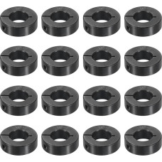 16 Stück einteilige Klemmmanschette mit 11/16 Zoll Bohrung, einteiliger Klemmkragen, 3,5 cm Außendurchmesser, 1,1 cm Dicke, Schwarzoxid-Stahl-Set, Schraubverschluss-Kragenklemme