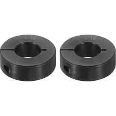 sourcing map 2 Stück einteilige Klemmmanschette mit 1,4 cm Bohrung, einteiliger Klemmkragen, 3,8 cm Außendurchmesser, 1,1 cm Dicke, schwarzes Oxidstahl-Set, Schraubverschluss-Kragenklemme
