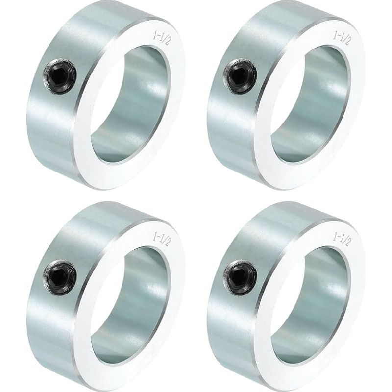 sourcing map Schraubenmanschetten, 3,8 cm Bohrung, Karbonstahl, Schaftmanschetten, 5,1 cm Außendurchmesser, 1,9 cm Breite, Schlossachsenmanschette für Linearstangenwellenführung, 4 Stück