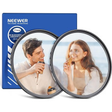 NEEWER 77 mm 1/4 ir 1/8 juodo difuzinio filtro fotoaparato objektyvo filtras, 2 filtrų rinkinys, kino efekto daugiasluoksnis stiklas, laikymo dėklas, valymo šluostė, skirtas svajingai, miglotai portretų fotografijai, vaizdo įrašams