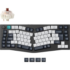 Keychron Q10 Max Alice 75% German DE ISO Layout Custom Wireless Mechanical Keyboard with Rotary Knob, QMK/VIA Programmable, 2.4GHz/Bluetooth/Wired, Gateron Brown Switch