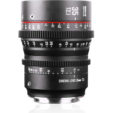 Meike 35mm T2.1 S35 Manual Focus Wide Angle Prime Cinema Lens for Canon EF Mount and Cine Camcorder EOS C100 Mark II, EOS C200, EOS 300 Mark II, EOS C300 Mark III, Zcam E2-S6 6K