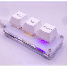 BTXETUEL Mini 3-Button Cut Copy Paste Keyboard Ctrl X C V Shortcut One-Handed Keyboard RGB Macro Pad Gaming Mechanical Keyboard OSU Keyboard Programmable Keyboard for Working and Gaming (White)