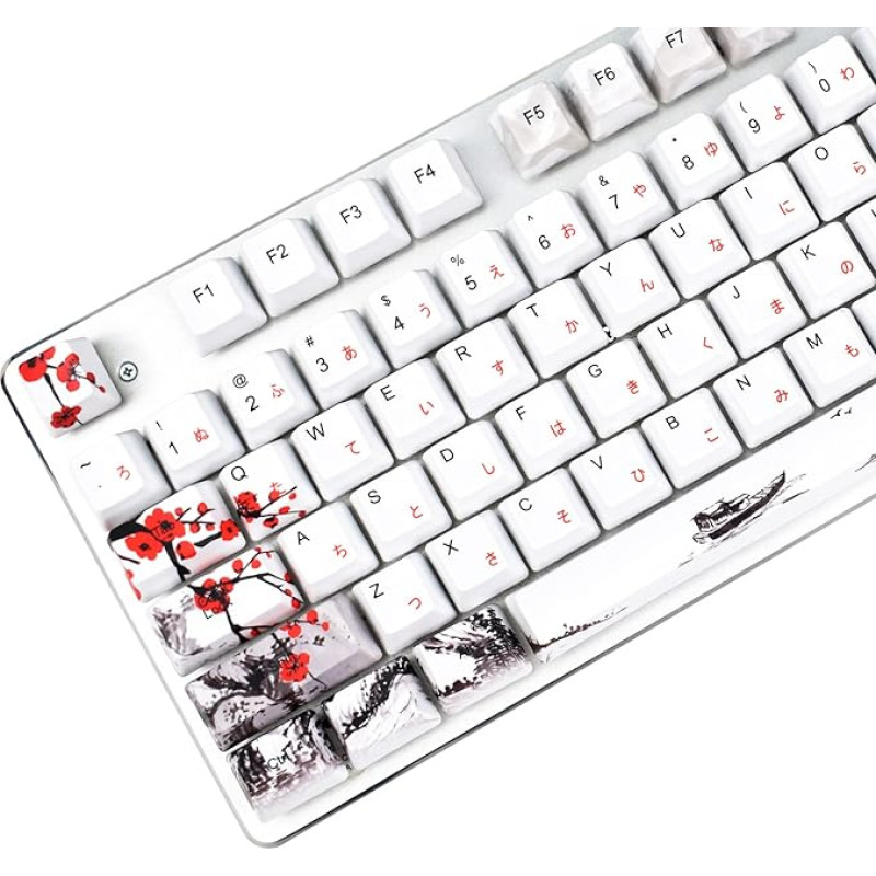 MOLGRIA Keycaps 110 Set for Full Size Mechanical Keyboard, Custom PBT OEM Profile Keycaps Japanese Font with Keycap Puller for Cherry MX 104/87/71/61