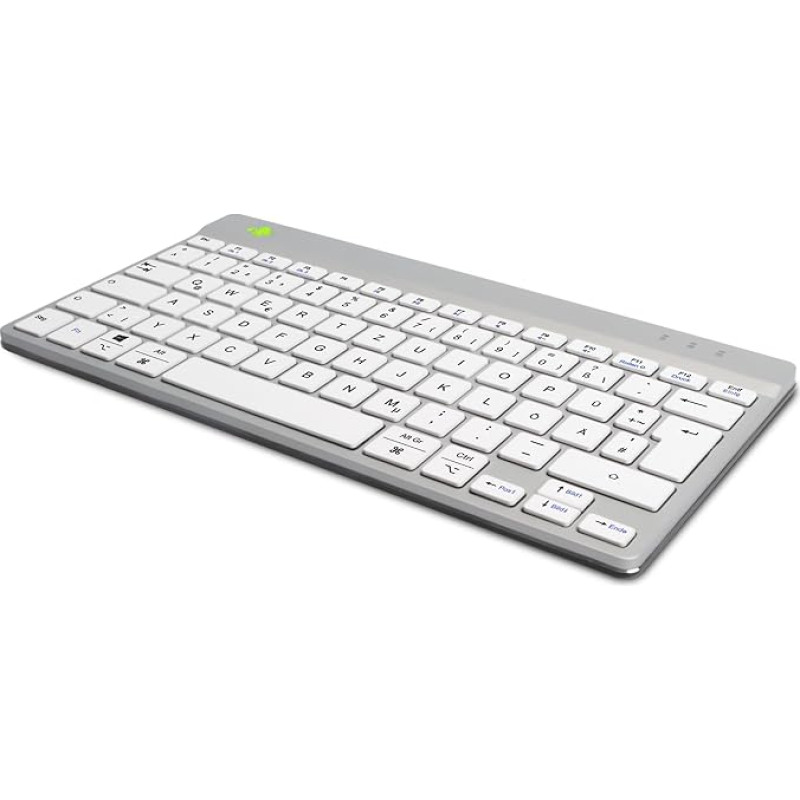 R-Go Compact Break Tastatur, Bluetooth 5.0, QWERTZ Deutsches Layout, Mit Anti-RSI software, Ergonomische flaches design, Kompatibel mit Windows/Microsoft/Linux/Mac, Weiss