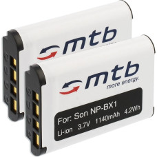 2 x NP-BX1 Battery Compatible with Sony FDR-X1000V, X3000R... / HDR-AS30, AS50, AS200V, AS300 / DSC-HX350, HX400(V), RX100 III / PJ240 + many more - see list!