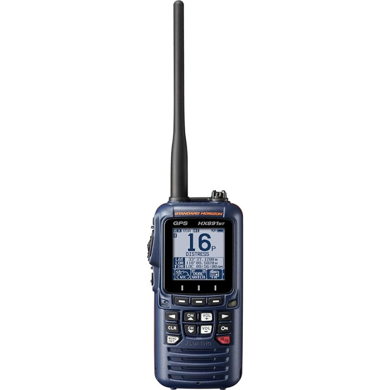 Standard Horizon HX891BT/E Floating FM Marine Radio, 6W, GPS Navigation, IPX8 Waterproof, Bluetooth (Navy)