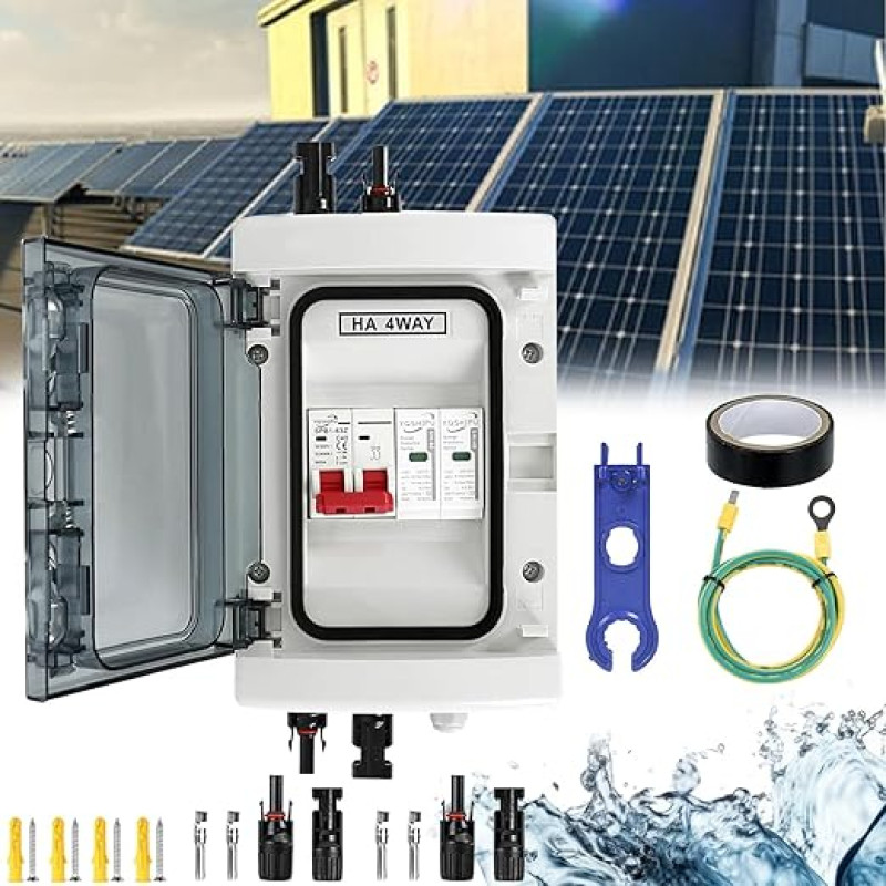 Apsauga nuo viršįtampių PV, nuolatinės srovės izoliatoriaus jungiklis Žaibo apsaugos grandinės pertraukiklis 1 į 1 iš 1 eilutę 1000V DC 40A 20-40KA generatoriaus prijungimo dėžutė IP65 vandeniui atsparus saulės jungties langelis fotovoltaikai