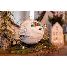 Kalėdinė dekoracija Žiemos lazda Didelis pūsto stiklo rutulys 8