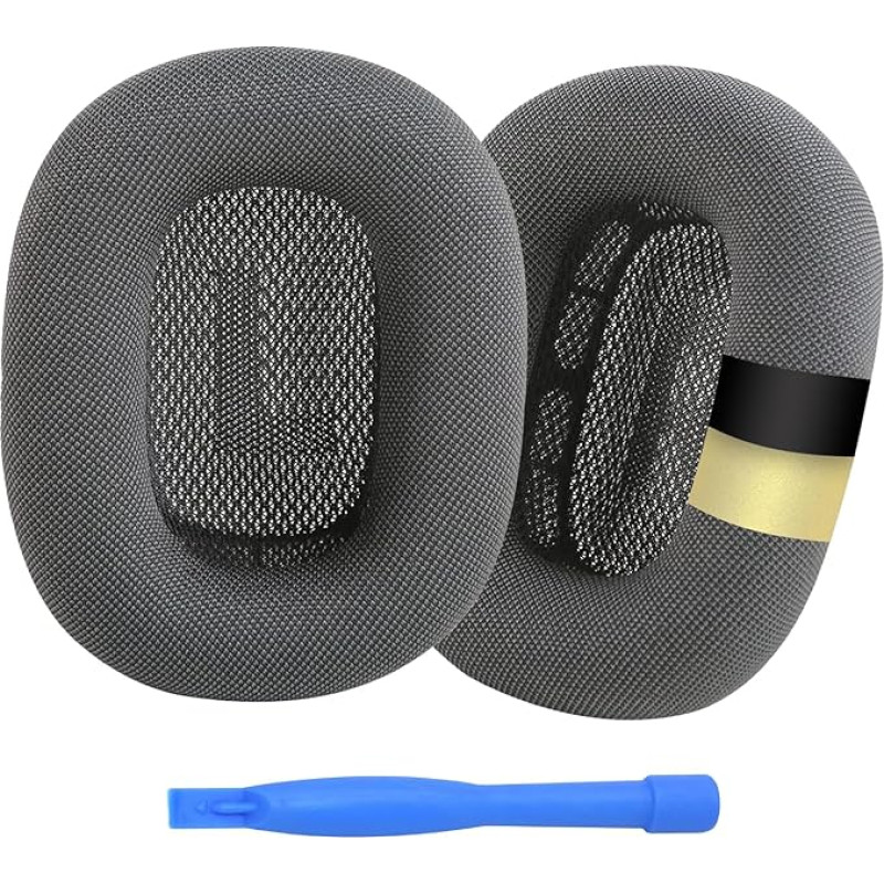 Replacement Ear Pads for AirPods Max Headphones by MMOBIEL - Premium - Mesh Fabric Headphones Ear Pads with Silicone Layer - Replacement Pads - Grey