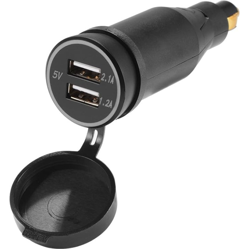 Din kištuko variklio USB įkroviklis 12V-24V motociklo dvigubas USB įkroviklis 5V 3.1A išėjimas DIN kištukas cigarečių žiebtuvėlis