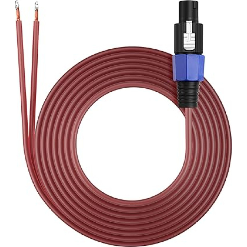 SinLoon Speakon to Speaker Cable Audio Cable 16AWG Speakon Speaker Cable 10ft Hi-Fi Audio Cable with Twist Lock Connector, Suitable for DJ/PA/Home Cinema/Stage Audio