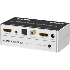 Tendak HDMI 2.0 Audio Extractor - 4K Splitter to Optical Spdif Toslink Coaxial and 3.5 mm Stereo Converter - Supports 4K @ 60Hz HDCP 2.2 HDR 3D for Blu-ray DVD Player PS4 Xbox One