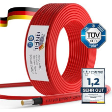 ANFIL Solar Cable, PV Cable, DC Rated, Black & Red, 4mm², 6mm², 1800V Double Insulated Quality Wire (20 m, 4 mm² Red)