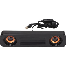 3.5 mm Computer Speaker, Wired Soundbar, 360° Stereo Desktop Subwoofer Soundbar, Wired USB Long Bar Speaker for /Tablets/Desktop/Laptop/PC