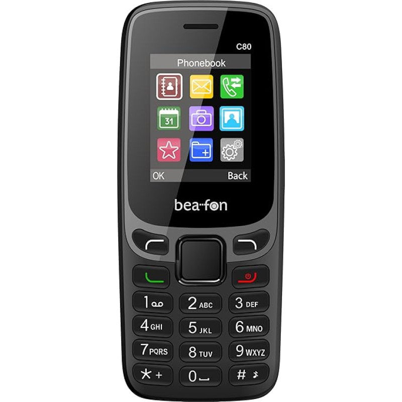 Beafon, C80, Classic Line, button mobile phone, colour display TFT 1.77 inches (4.49 cm), illuminated buttons, hands-free calling, camera