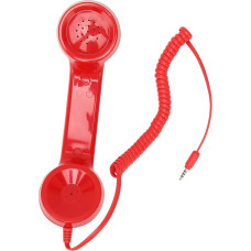 Retro Telephone Handset, Old Phone Headset with Volume Control, 3.5 mm Vintage Retro Telephone Handset, Mobile Phone Receiver for All Smartphones and Computers, 9 Foot Coiled Cable (Red)