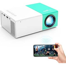 Mini Projector Portable WiFi Projector for Home Cinema, The Screen of the Mobile Phone Can Be Mirrored to the Projector via WiFi or via a Data Cable