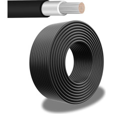 Saulės kabelis 6 mm² juodas - 20 m - atsparus UV spinduliams, lankstus, fotovoltinis, PV kabelis, saulės kolektorių, inverterių ir įkrovos valdiklio jungiamasis kabelis (juodas, 20 m)