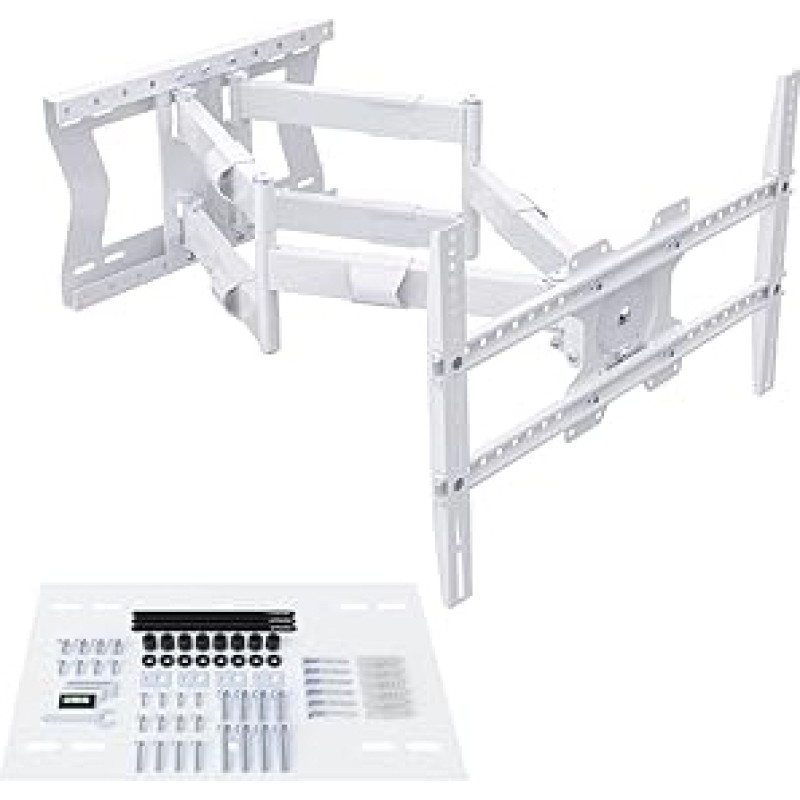TiTon Double TV Wall Mount 80 cm Swivelling Tilting 120 kg VESA Max. 600 x 400 White
