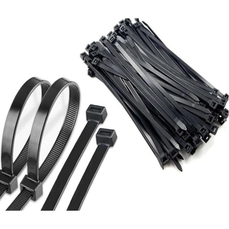 Kabelbinder schwarz 40 Stück – perfekte Lösung für Ordnung und Schutz von Kabeln – 4 Packungen mit je 40 Stück (insgesamt 160 Stück)