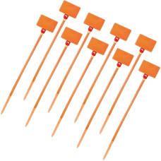 sourcing map Kabeletikettenmarker, Nylon-Kabelbinder, 10,9 cm, beschreibbare, selbstsichernde Drahtetiketten, Kabelbinder für Organisationsmarkierung, Orange, 100 Stück