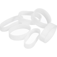 sourcing map 200 Stück Silikon-Gummibänder, 5 mm x 15,5 mm, Gummibänder, Ringe, Kabelbinder, starke elastische Bänder, rutschfest, für Kordelverpackungen, Beutel, Weiß