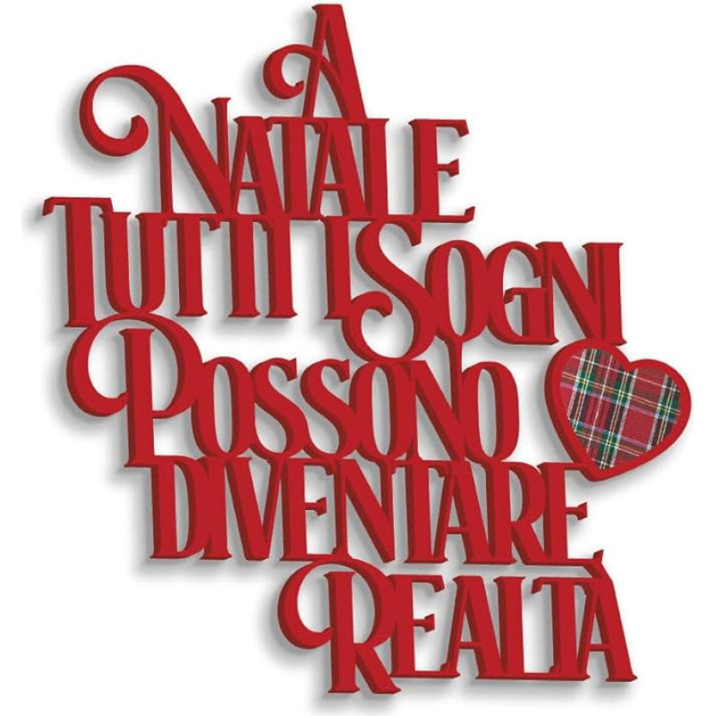 Schriftzug aus Holz zu Weihnachten Alle Träume werden Realität - Wanddekoration Weihnachten für Wohnzimmer, Küche, Schlafzimmer