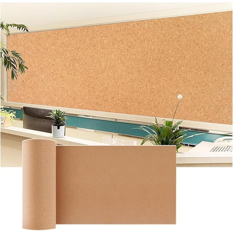 Kork-Pinnwandrolle für Heimwerkerprojekte, rahmenloses Wand-Nachrichtenbrett für Küche, Café und Wanddekoration, große Korkplattenrolle für Bastelarbeiten und Pinnwände (1,22 x 8,20 m, 8 mm)