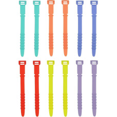 daugkartinio naudojimo kabeliniai kaklaraiščiai 4,5 colio silikoninis namų biuro laidų valdymo organizatorius (žalias, oranžinis, mėlynas, raudonas, geltonas, violetinis)