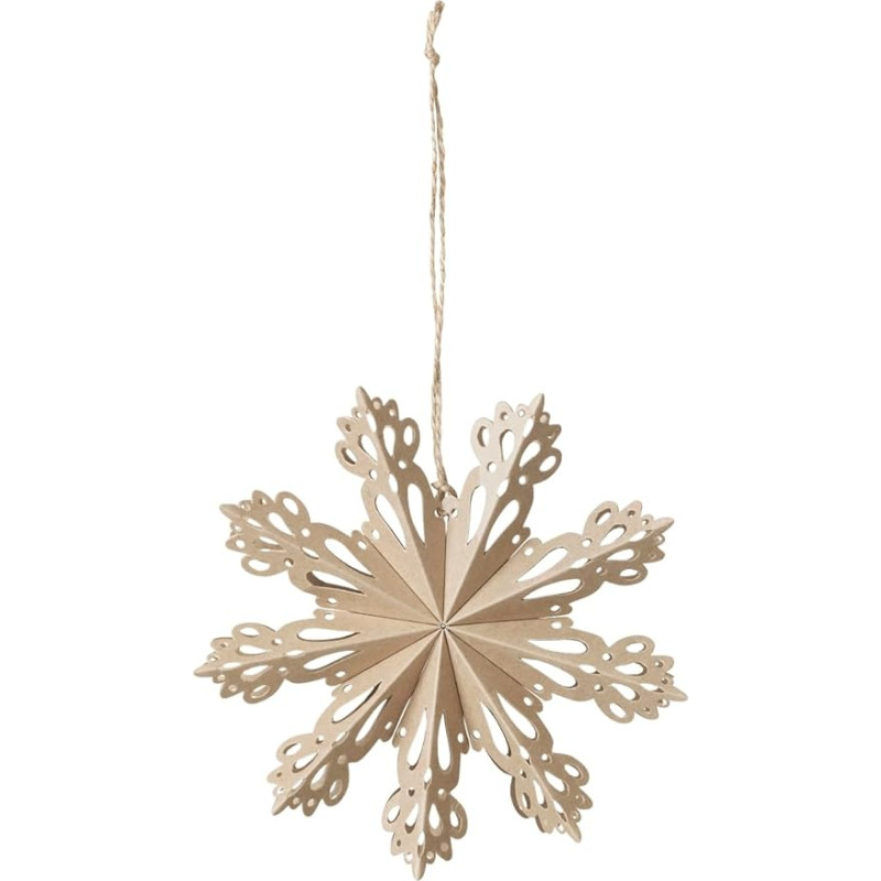 Broste copenhagen Decorative Snowflake S Paper, 15 cm, Natural Brown