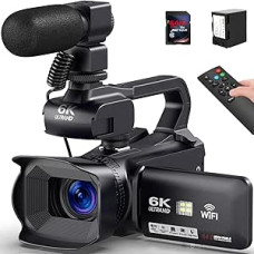 Vaizdo kamera 6K vaizdo kamera 64MP 18X skaitmeninis priartinimas Vlogging kamera su IR naktinio matymo funkcija, skirta 