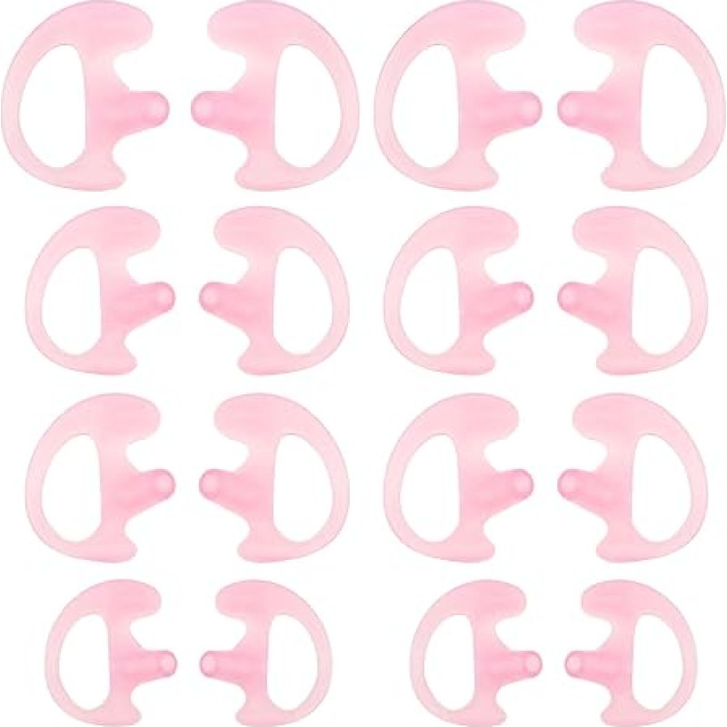 8 Pairs Silicone Ear Plugs Earplugs for Most Coil Tube Audio Kits Replacement Ear Insert for Left and Right Ears, S/M/L, Pink