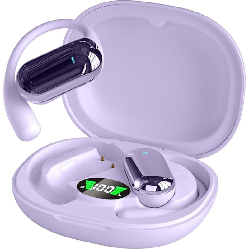 Open Ear Headphones Wireless Bluetooth 5.4 Sport with Ear Hooks Air Bone Conduction Wireless Headphones Earphones Air Line Bone Sound Headphones Headset with Strap for Jogging Running Cycling